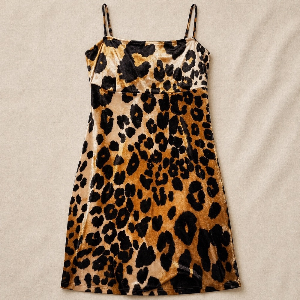 Forever 21 leopard print velvet mini dress 🐆✨
Size Small